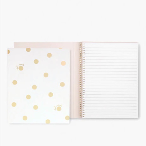 Kate Spade Office Gold Dots Concealed Spiral Notebook Cream Lined Pages NWT - Picture 4 of 6